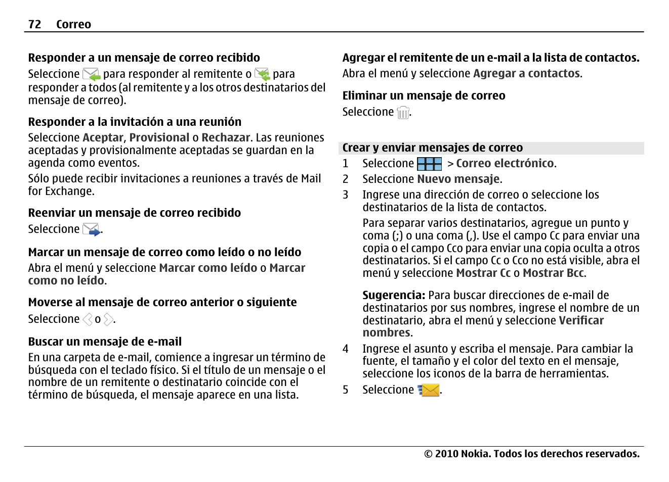 Crear y enviar mensajes de correo | Nokia N900 User Manual | Page 208 / 283