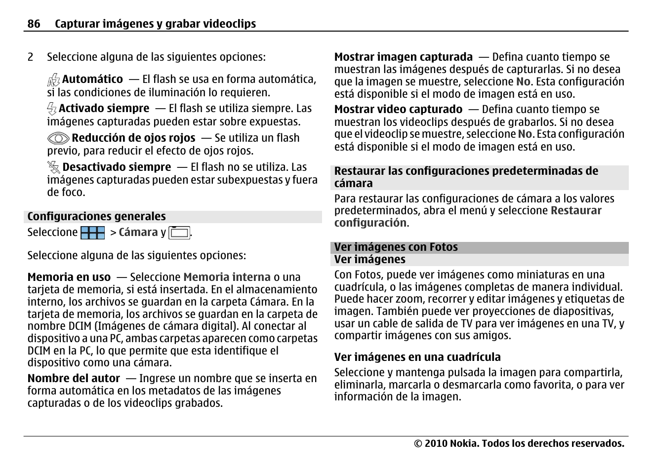 Configuraciones generales, Ver imágenes con fotos, Ver imágenes | Nokia N900 User Manual | Page 222 / 283