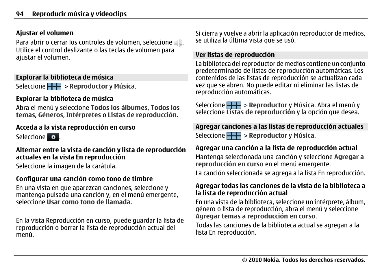 Explorar la biblioteca de música, Ver listas de reproducción | Nokia N900 User Manual | Page 230 / 283