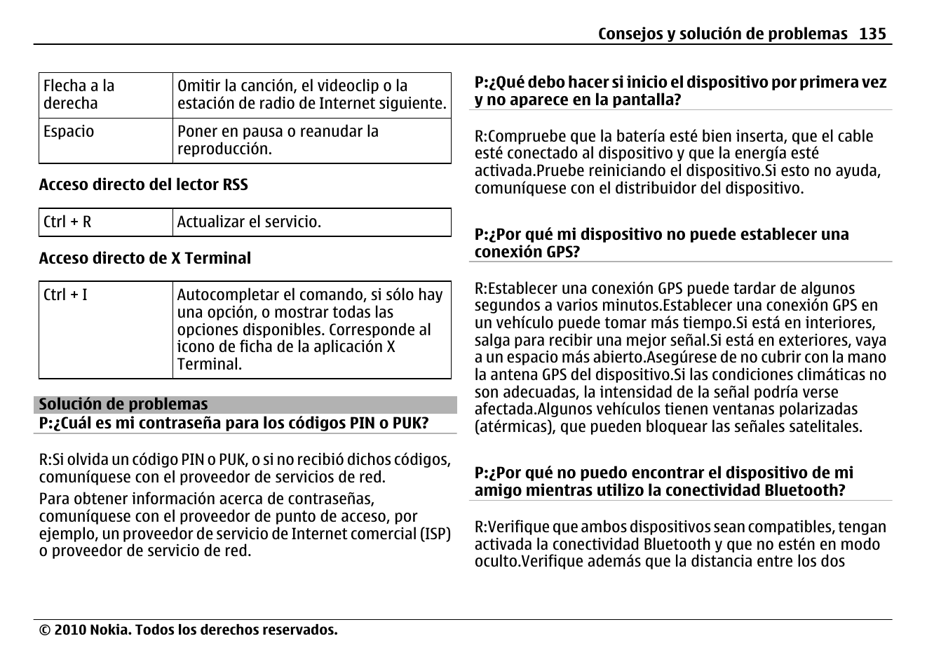 Solución de problemas | Nokia N900 User Manual | Page 271 / 283