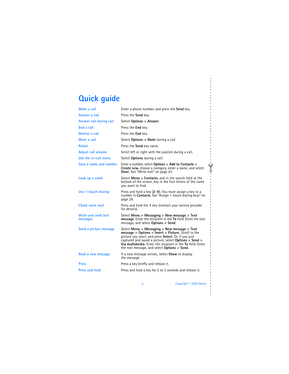 Quick guide | Nokia 6620 User Manual | Page 7 / 153