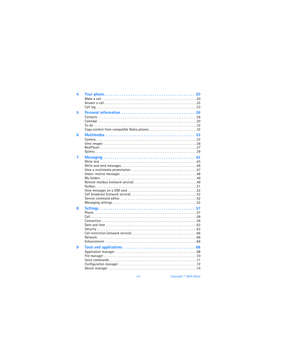 Nokia 6620 User Manual | Page 9 / 153