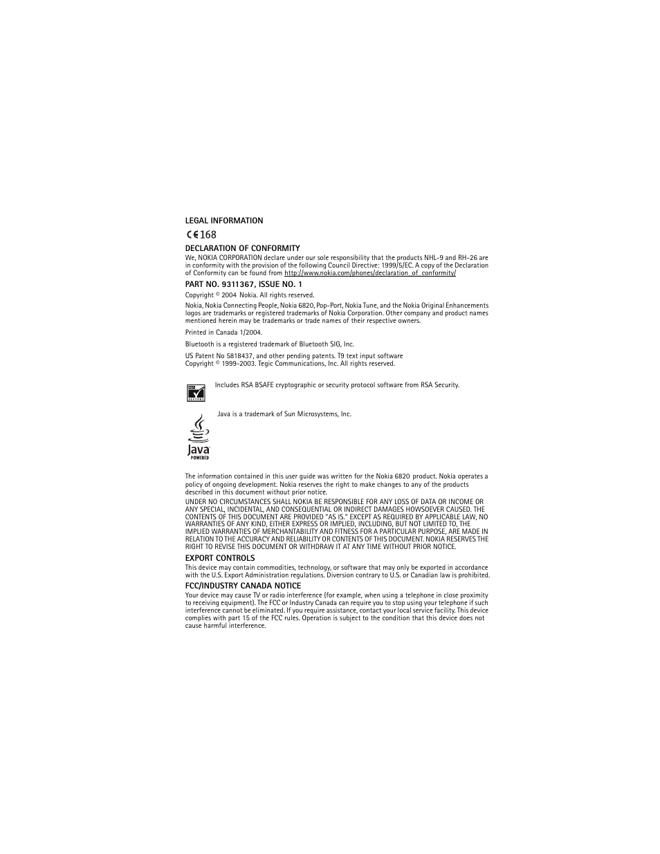 Nokia 6820 User Manual | Page 3 / 121