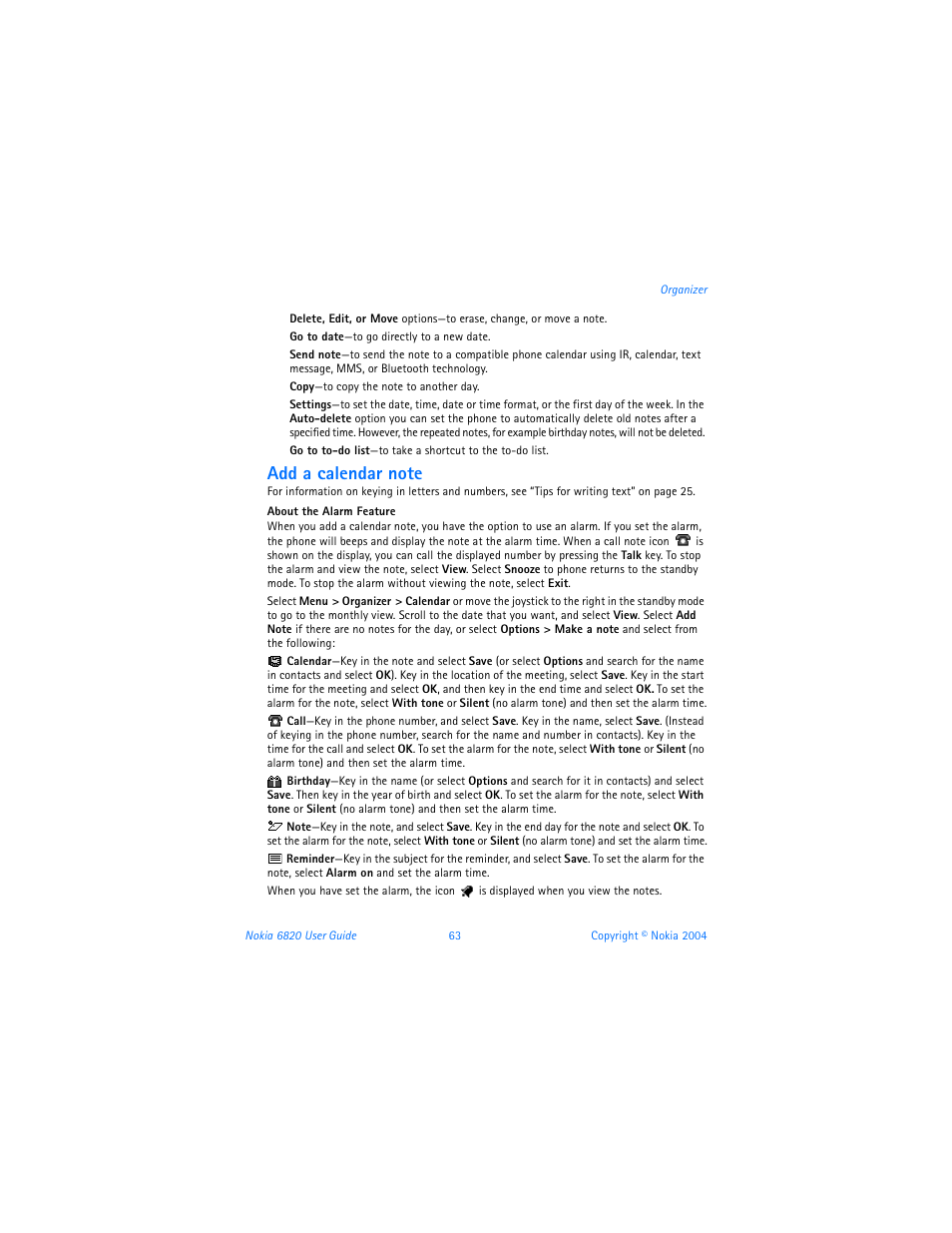 Nokia 6820 User Manual | Page 70 / 121