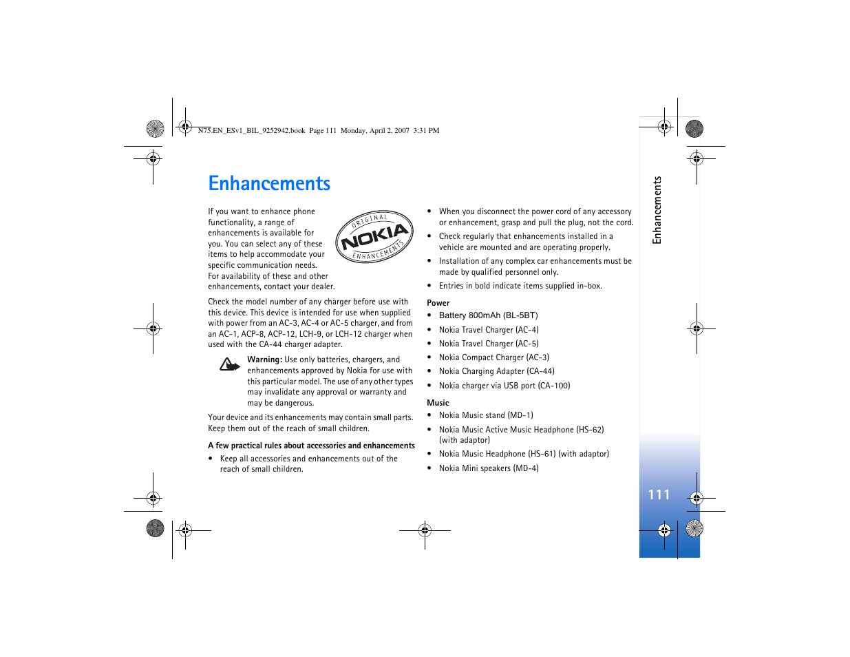 Enhancements | Nokia N75 User Manual | Page 144 / 297