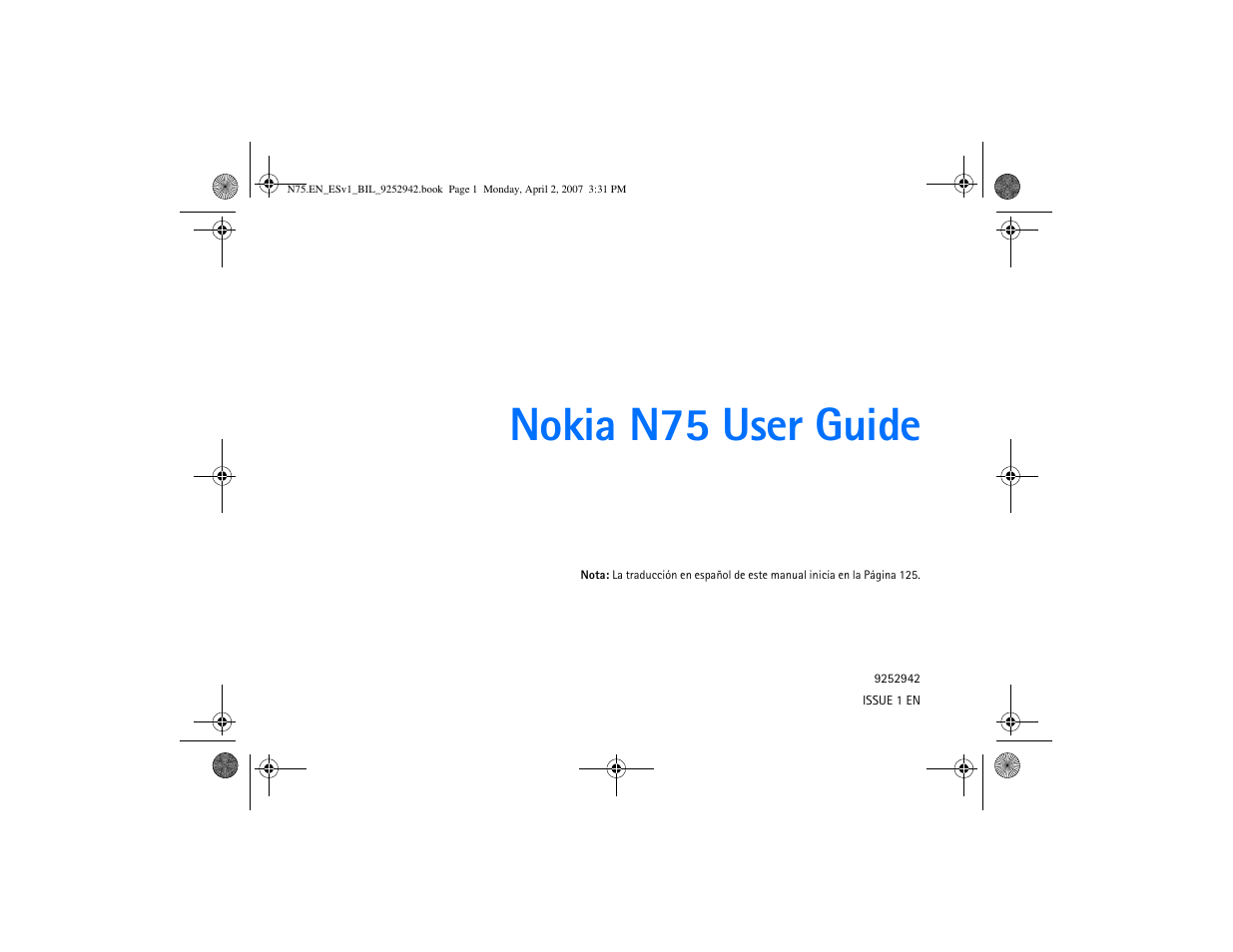 Nokia n75 user guide | Nokia N75 User Manual | Page 2 / 297