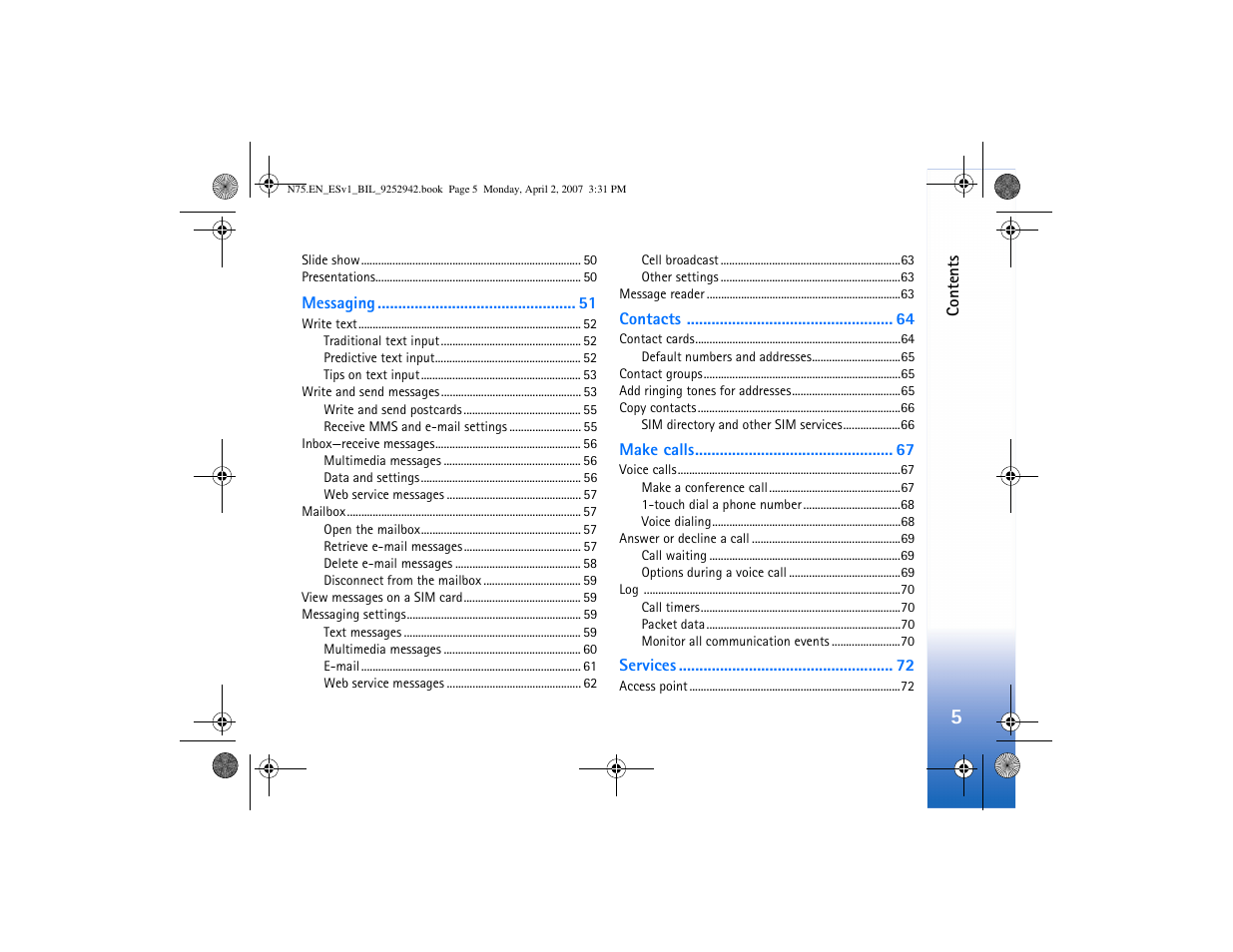 Nokia N75 User Manual | Page 38 / 297