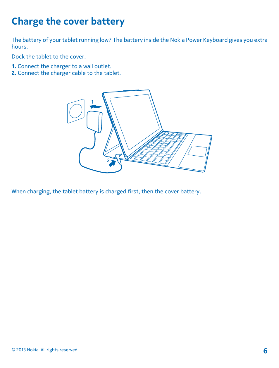 Charge the cover battery | Nokia SU-42 User Manual | Page 6 / 8