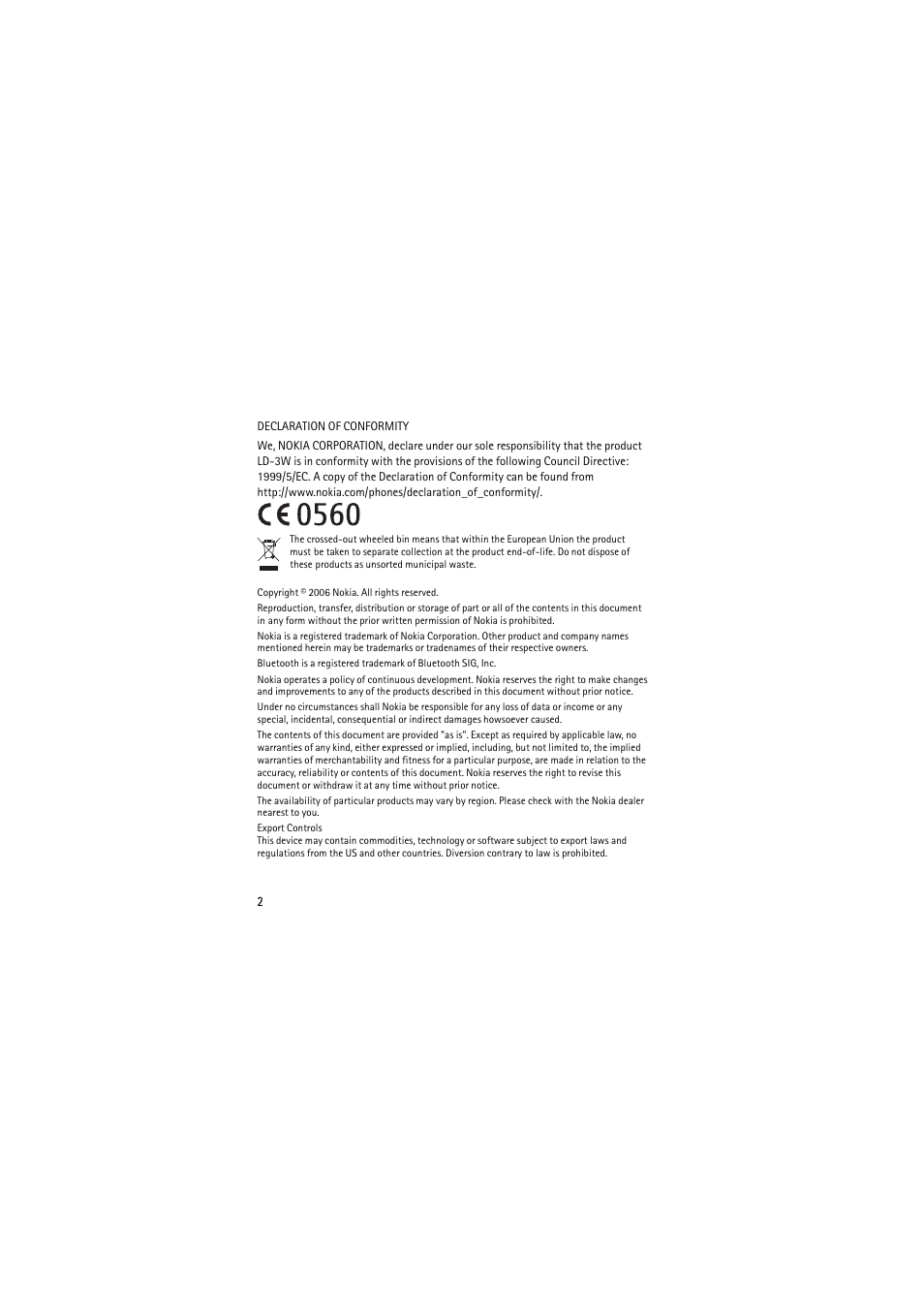 Nokia Wireless GPS Module LD-3W User Manual | Page 2 / 68