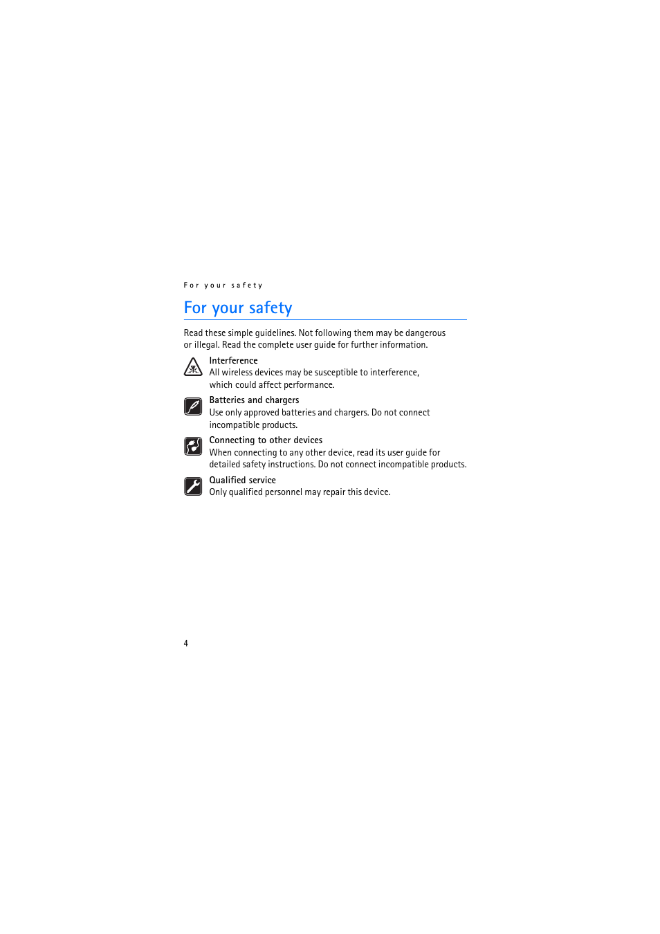 For your safety | Nokia Wireless GPS Module LD-3W User Manual | Page 4 / 68