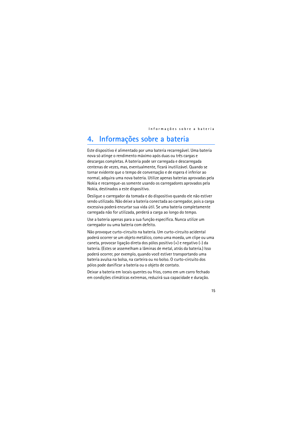 Informações sobre a bateria | Nokia Wireless GPS Module LD-3W User Manual | Page 47 / 68
