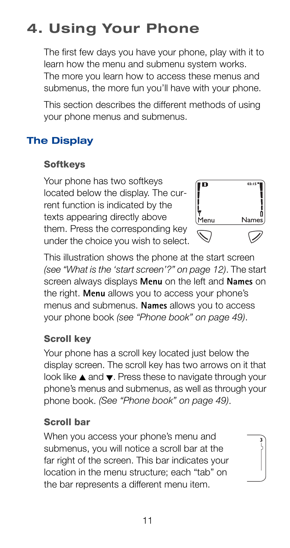 Using your phone, The display | Nokia 6120i User Manual | Page 18 / 101