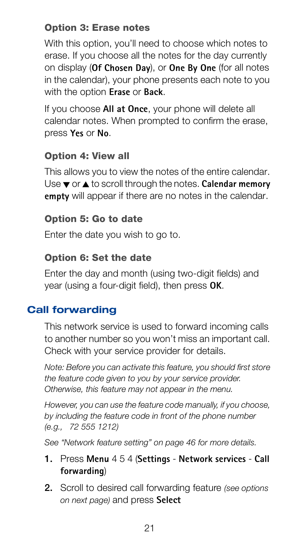 Call forwarding | Nokia 6120i User Manual | Page 28 / 101