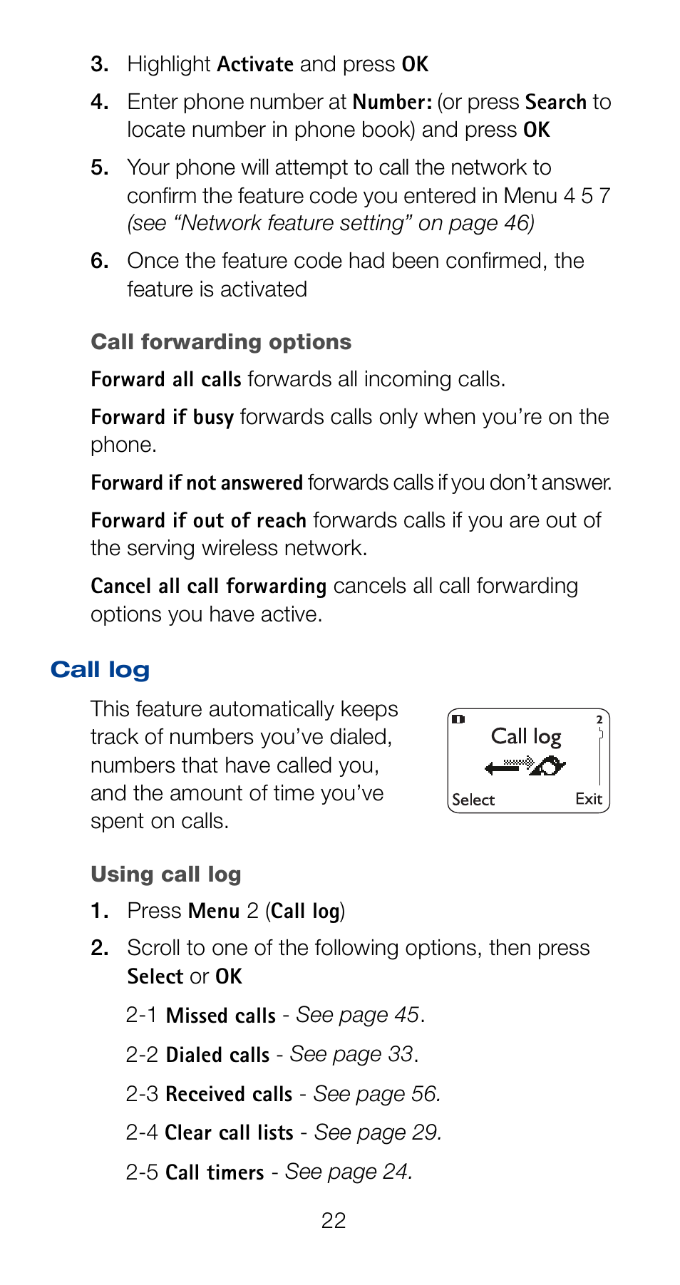Call log | Nokia 6120i User Manual | Page 29 / 101