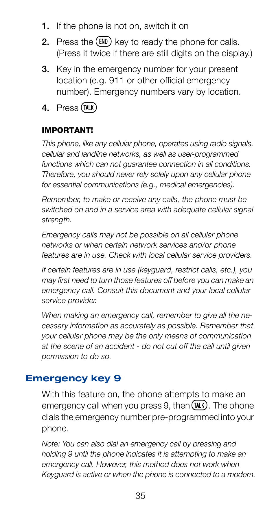 Emergency key 9 | Nokia 6120i User Manual | Page 42 / 101