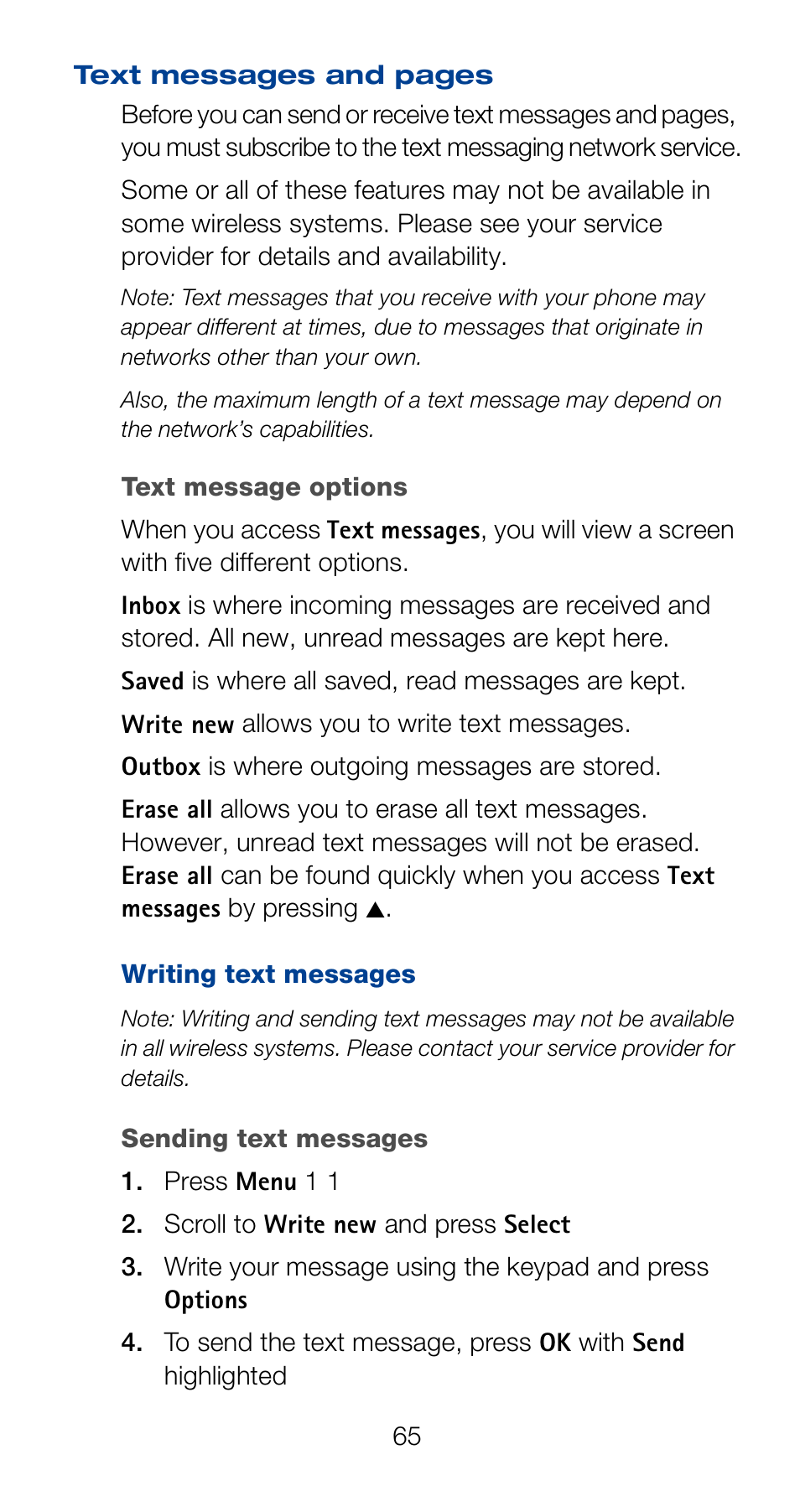 Writing text messages, Sending text messages | Nokia 6120i User Manual | Page 72 / 101