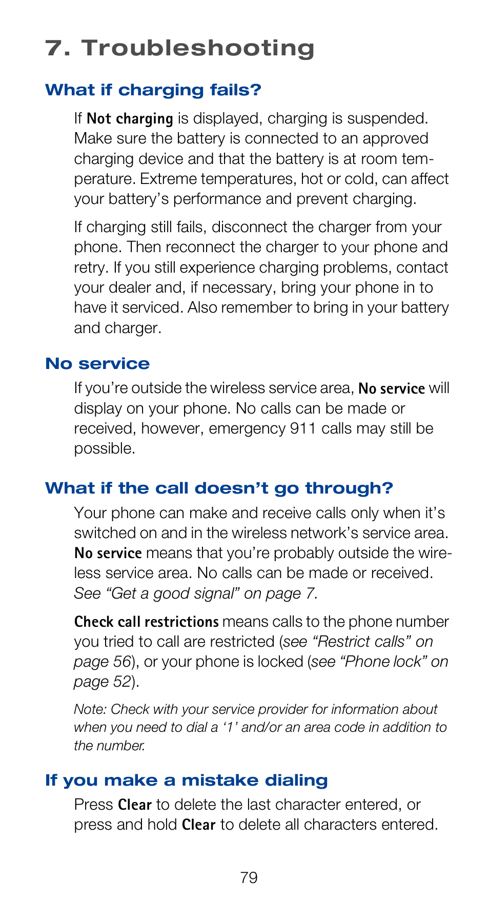 Troubleshooting | Nokia 6120i User Manual | Page 86 / 101