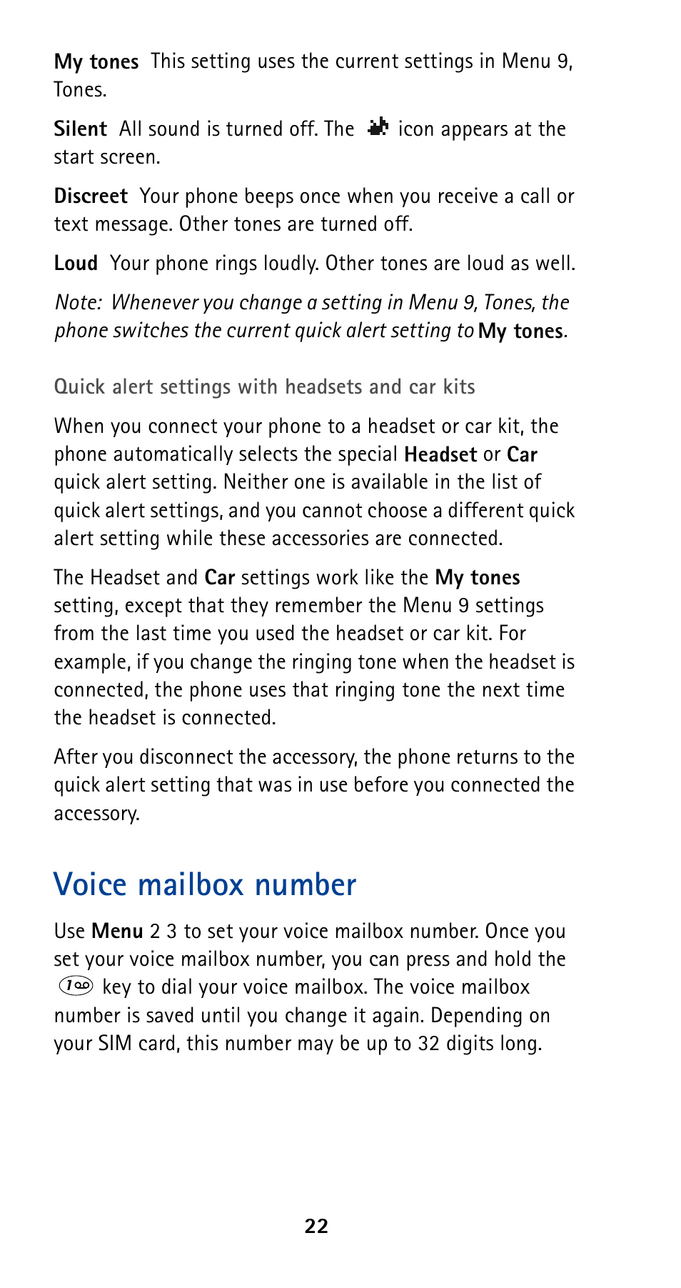 Voice mailbox number | Nokia 5190 User Manual | Page 29 / 105