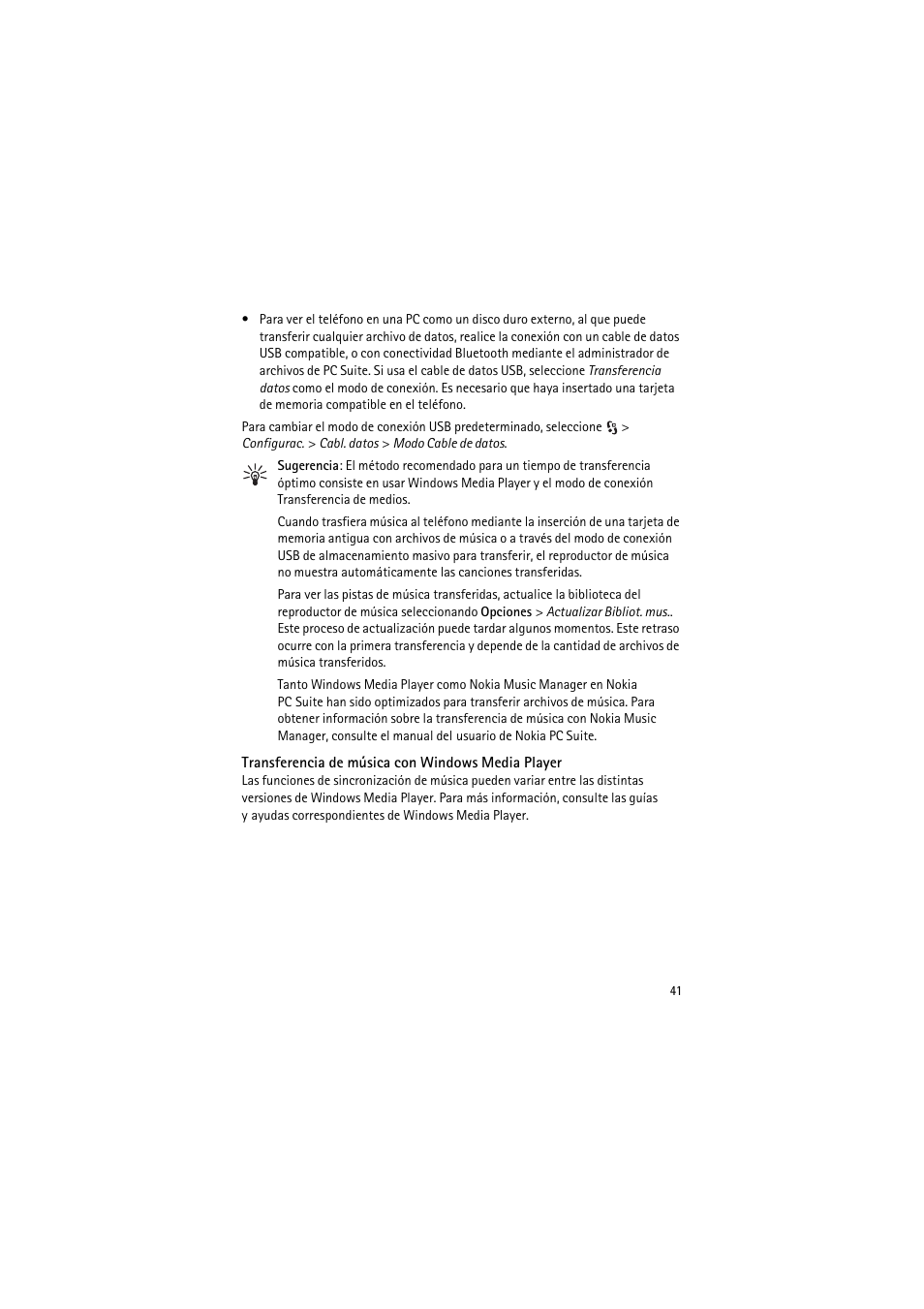 Transferencia de música con windows media player | Nokia 6790 User Manual | Page 103 / 137