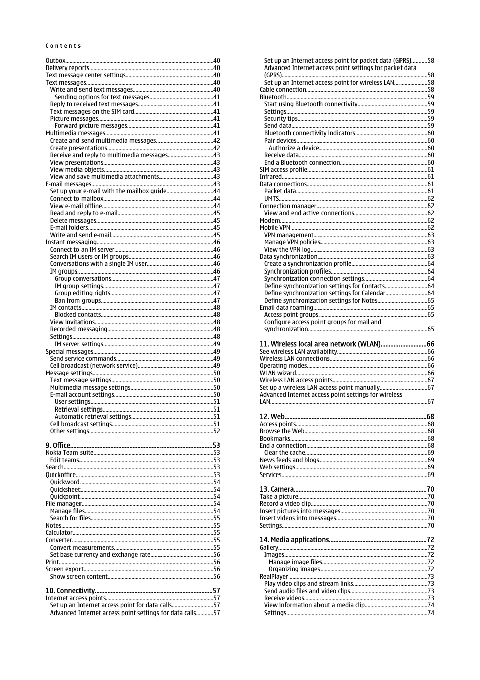 Nokia E65 User Manual | Page 4 / 99