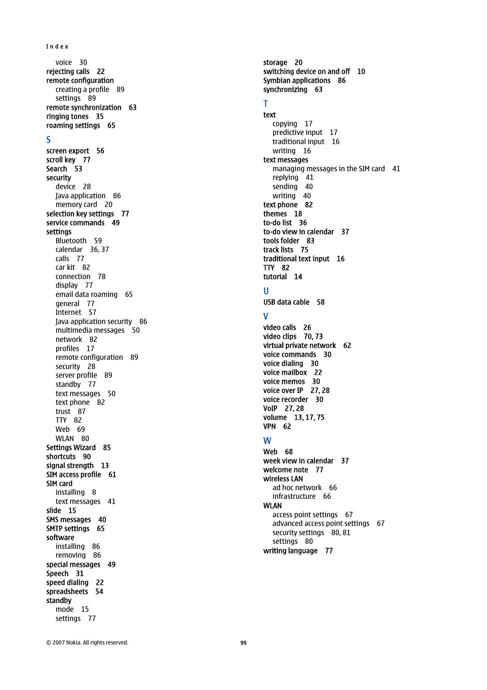 Nokia E65 User Manual | Page 99 / 99
