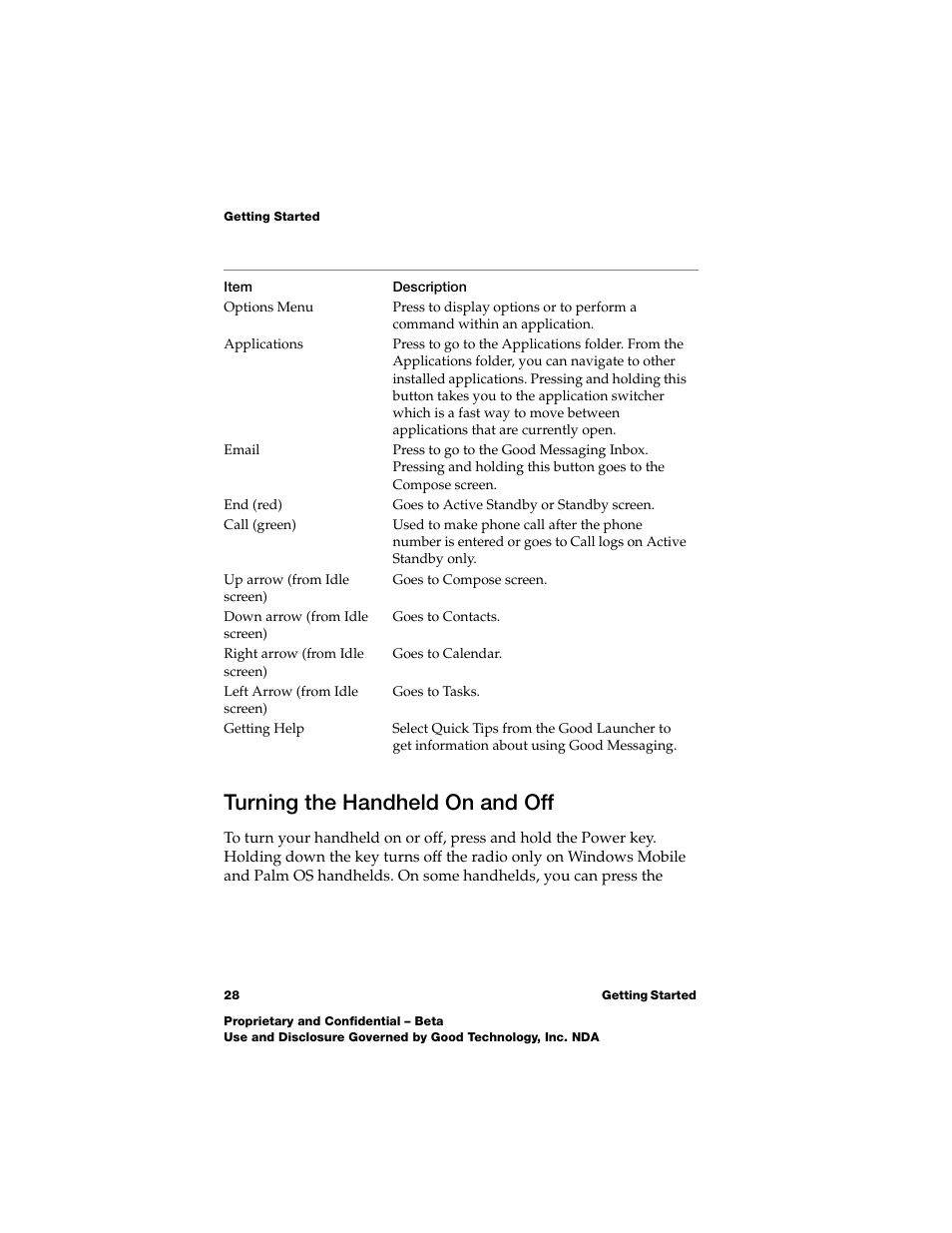 Turning the handheld on and off | Nokia E62 User Manual | Page 26 / 112
