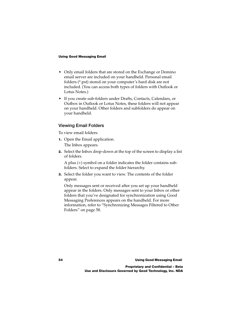 Viewing email folders | Nokia E62 User Manual | Page 52 / 112
