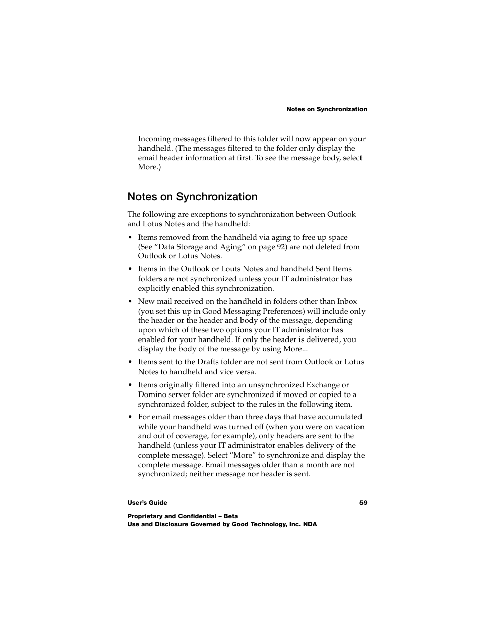 Notes on synchronization, Notes on synchronization 59 | Nokia E62 User Manual | Page 57 / 112