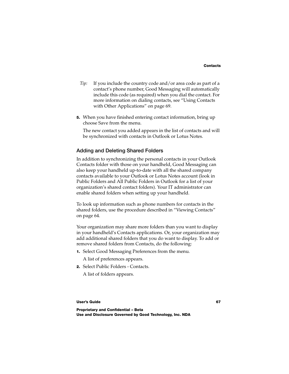 Adding and deleting shared folders, Adding and deleting shared folders 67 | Nokia E62 User Manual | Page 65 / 112