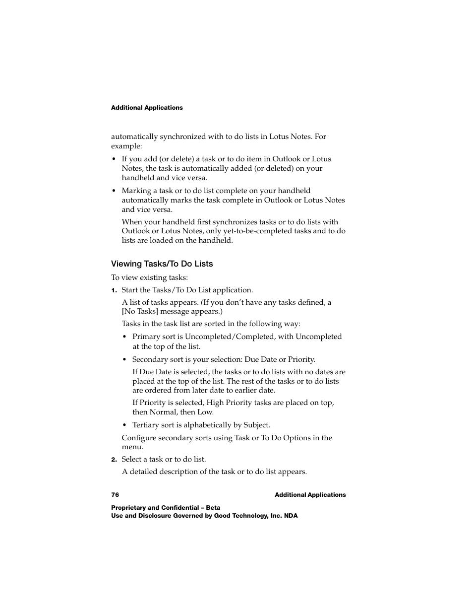 Viewing tasks/to do lists | Nokia E62 User Manual | Page 74 / 112