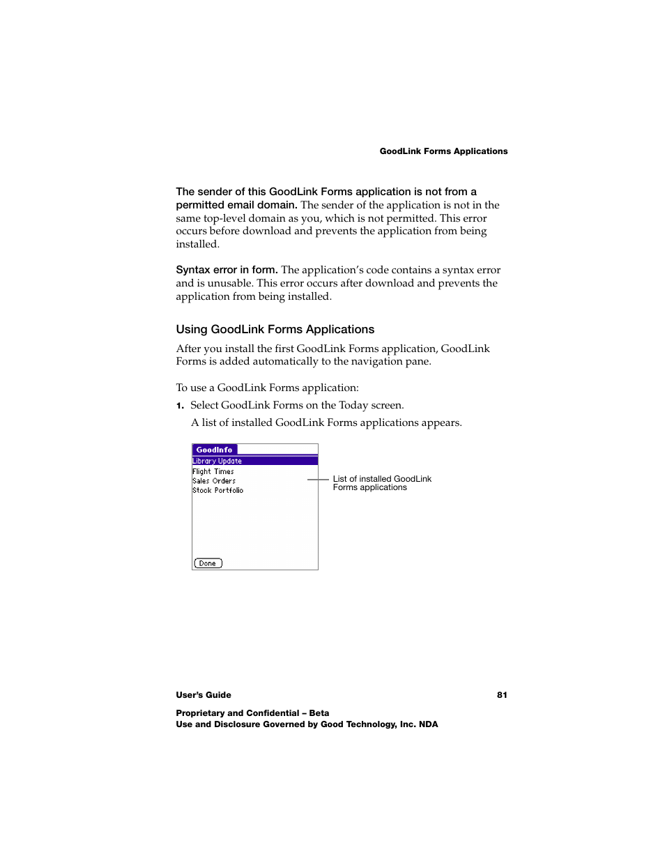 Using goodlink forms applications | Nokia E62 User Manual | Page 79 / 112