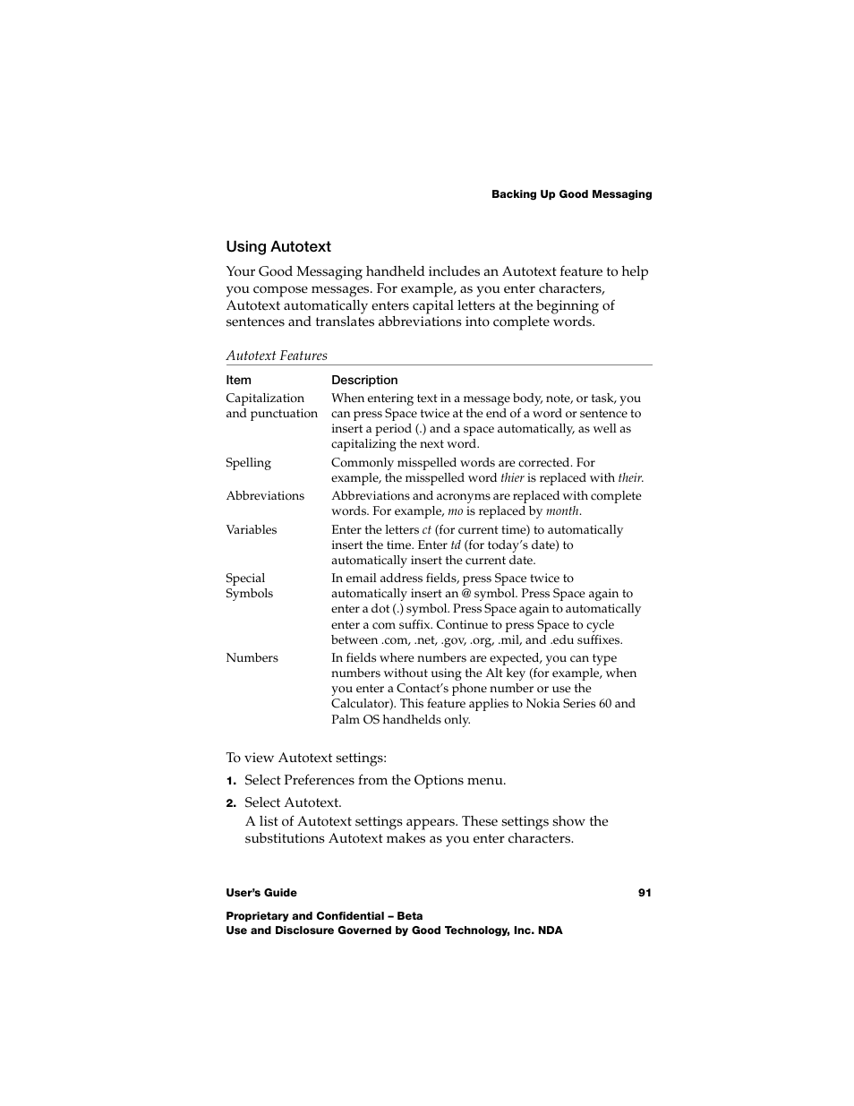 Using autotext, Using autotext 91 | Nokia E62 User Manual | Page 89 / 112