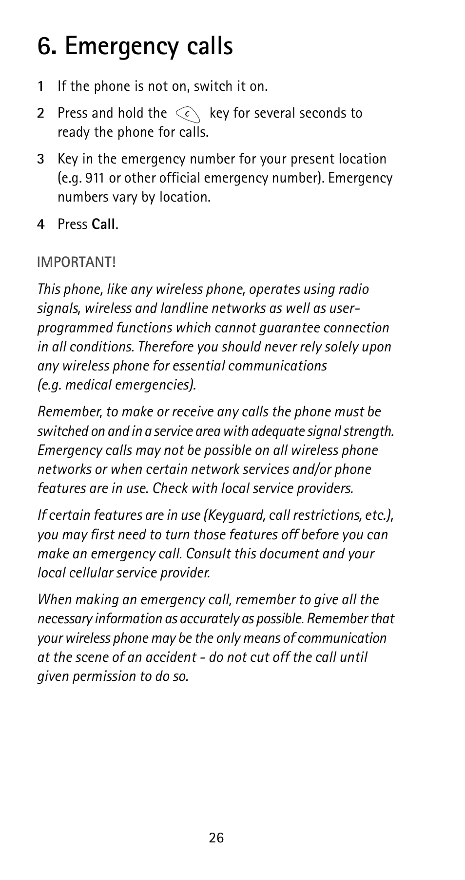 Emergency calls | Nokia 5125 User Manual | Page 32 / 92