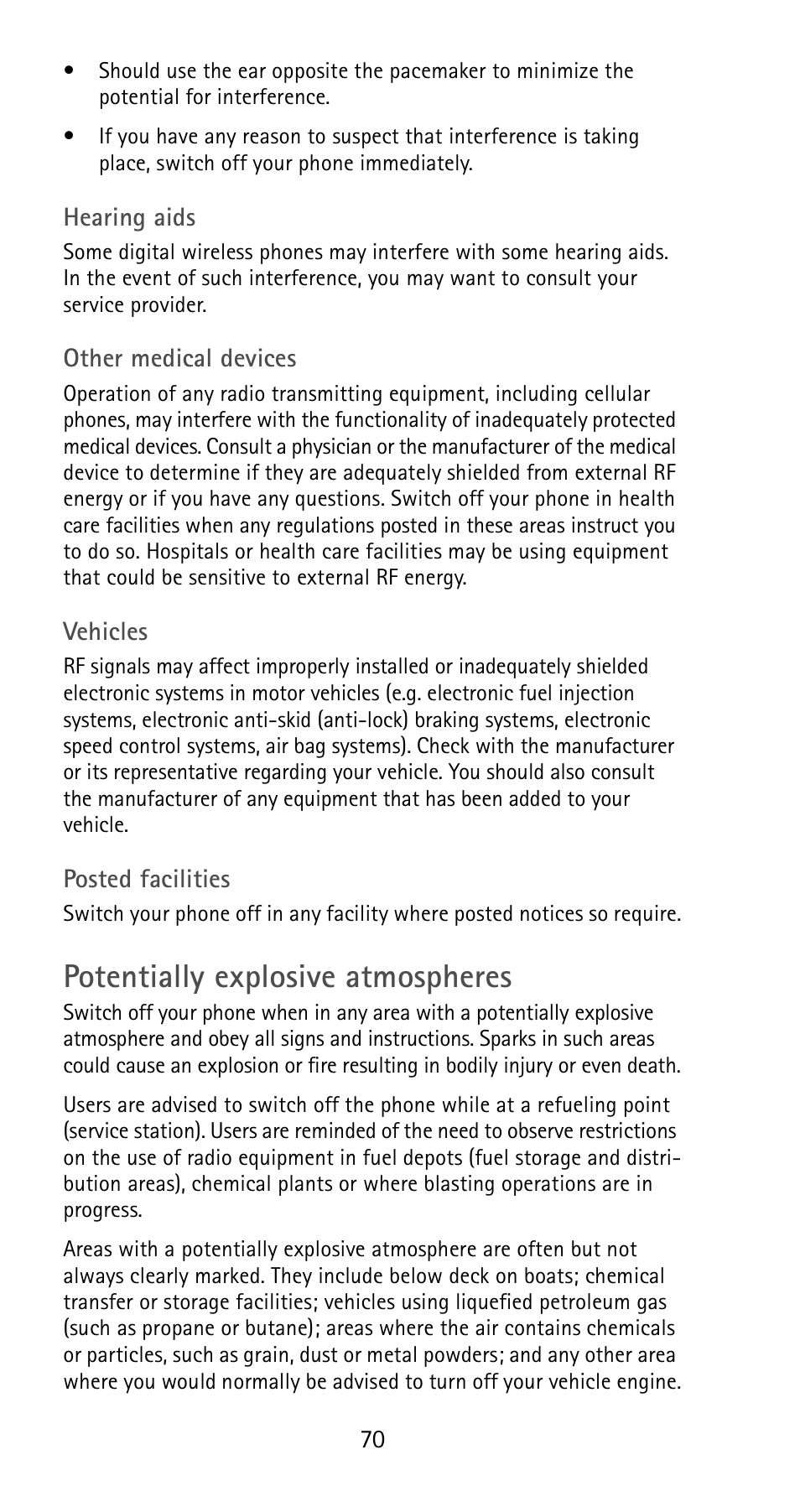 Potentially explosive atmospheres | Nokia 5125 User Manual | Page 76 / 92