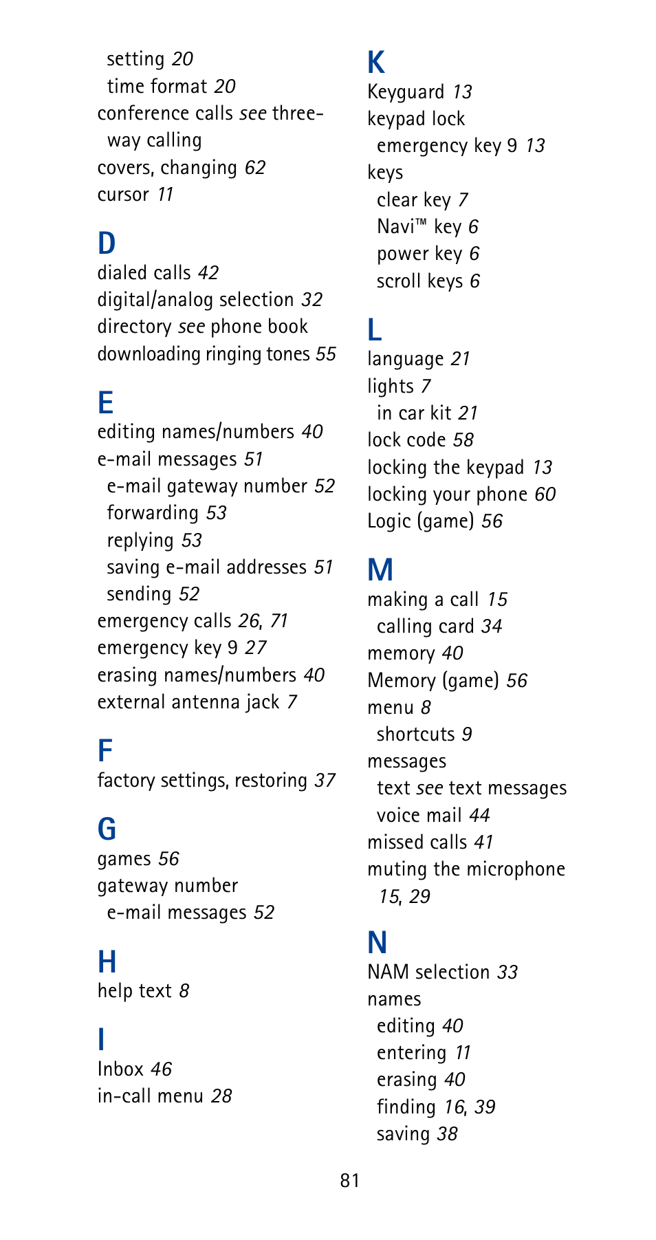 Nokia 5125 User Manual | Page 87 / 92