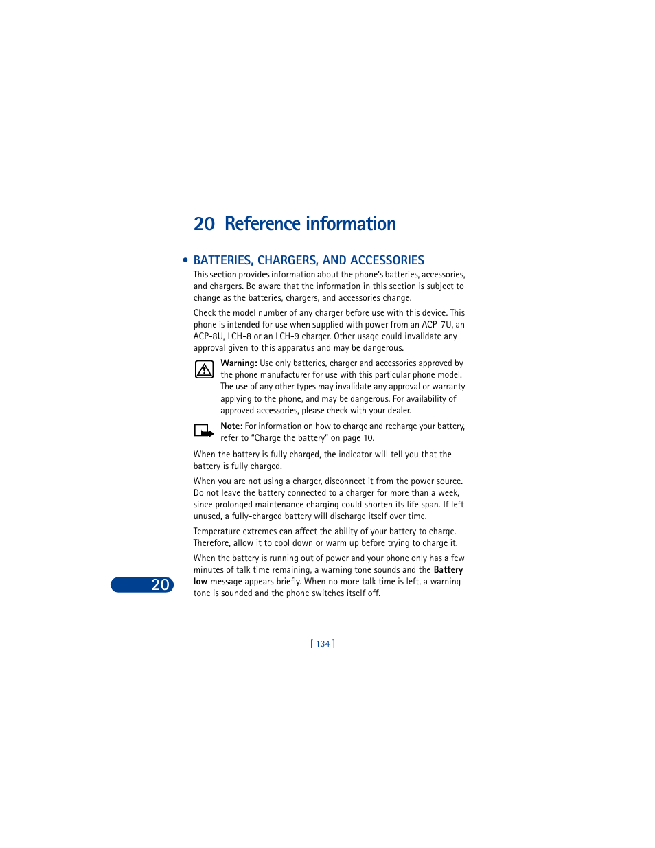 20 reference information, Batteries, chargers, and accessories | Nokia 8390 User Manual | Page 145 / 173