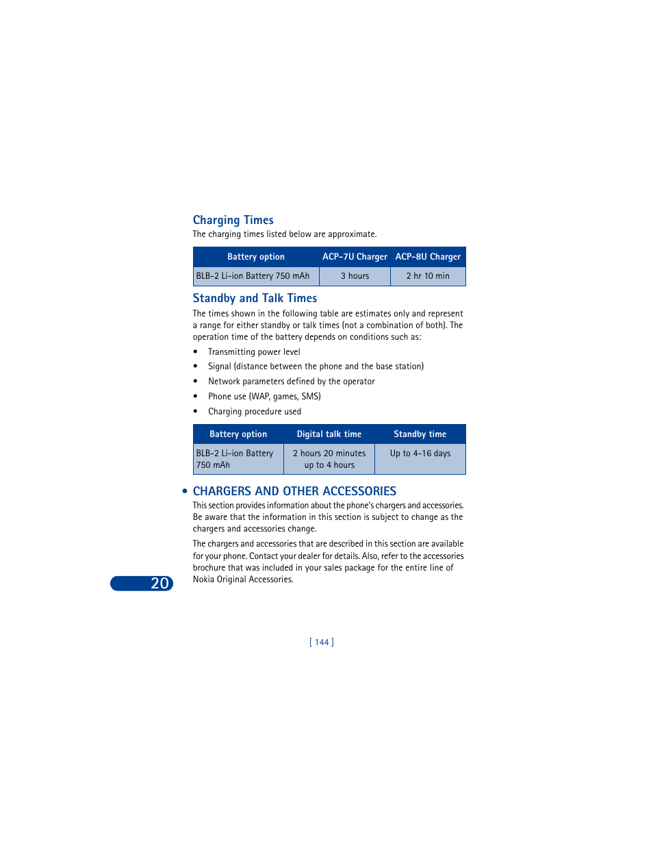 Chargers and other accessories | Nokia 8390 User Manual | Page 155 / 173