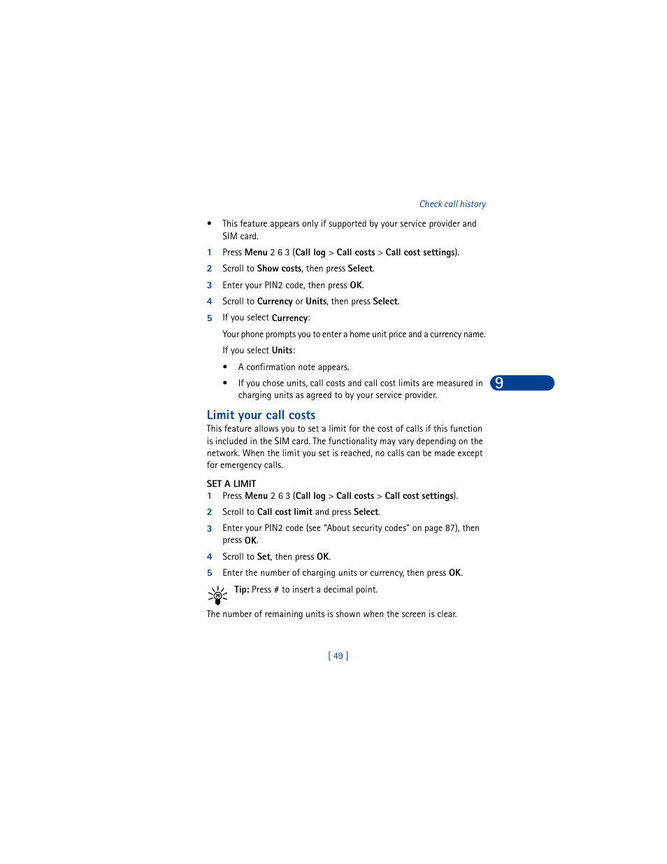 Limit your call costs | Nokia 8390 User Manual | Page 60 / 173