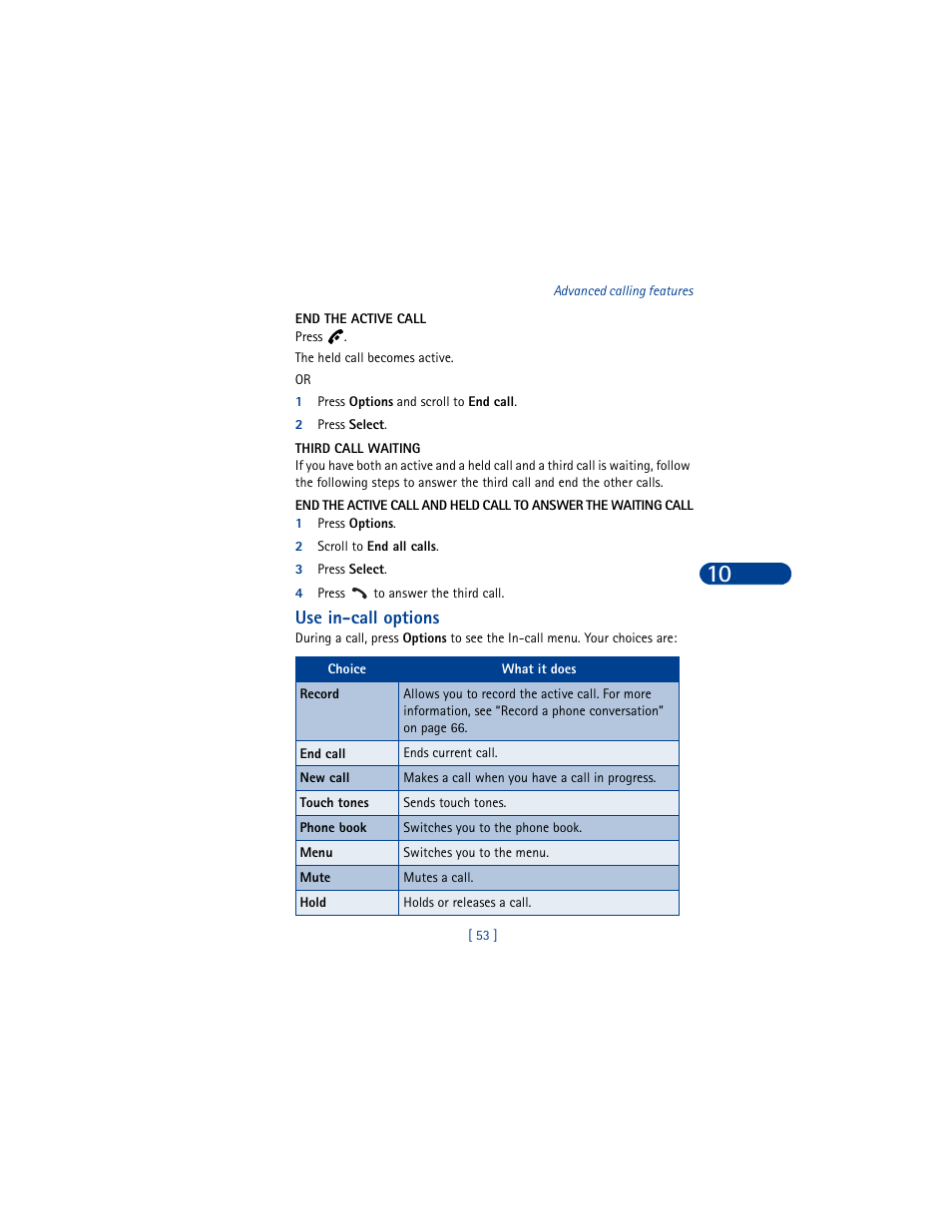 Use in-call options | Nokia 8390 User Manual | Page 64 / 173