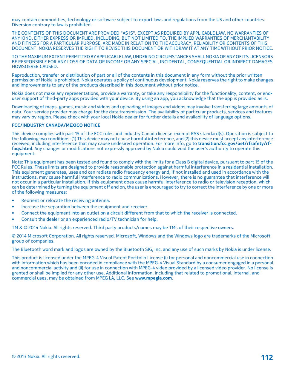 Nokia Lumia 521 User Manual | Page 112 / 112