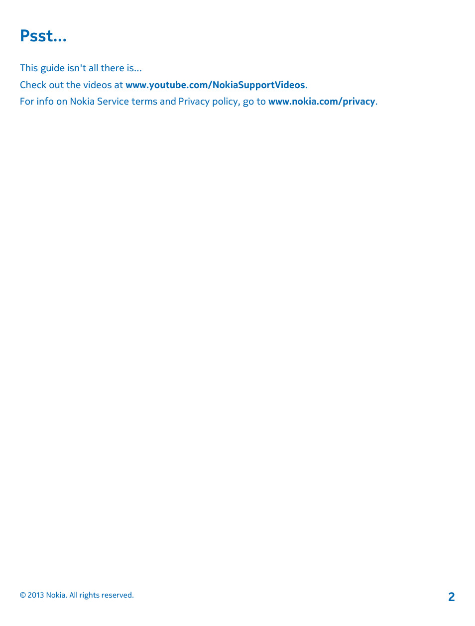 Psst | Nokia Lumia 521 User Manual | Page 2 / 112