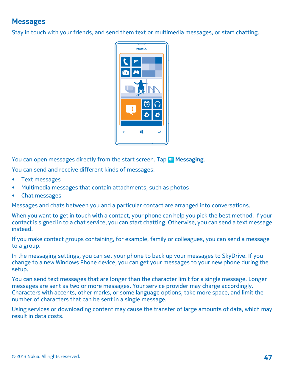 Messages | Nokia Lumia 521 User Manual | Page 47 / 112