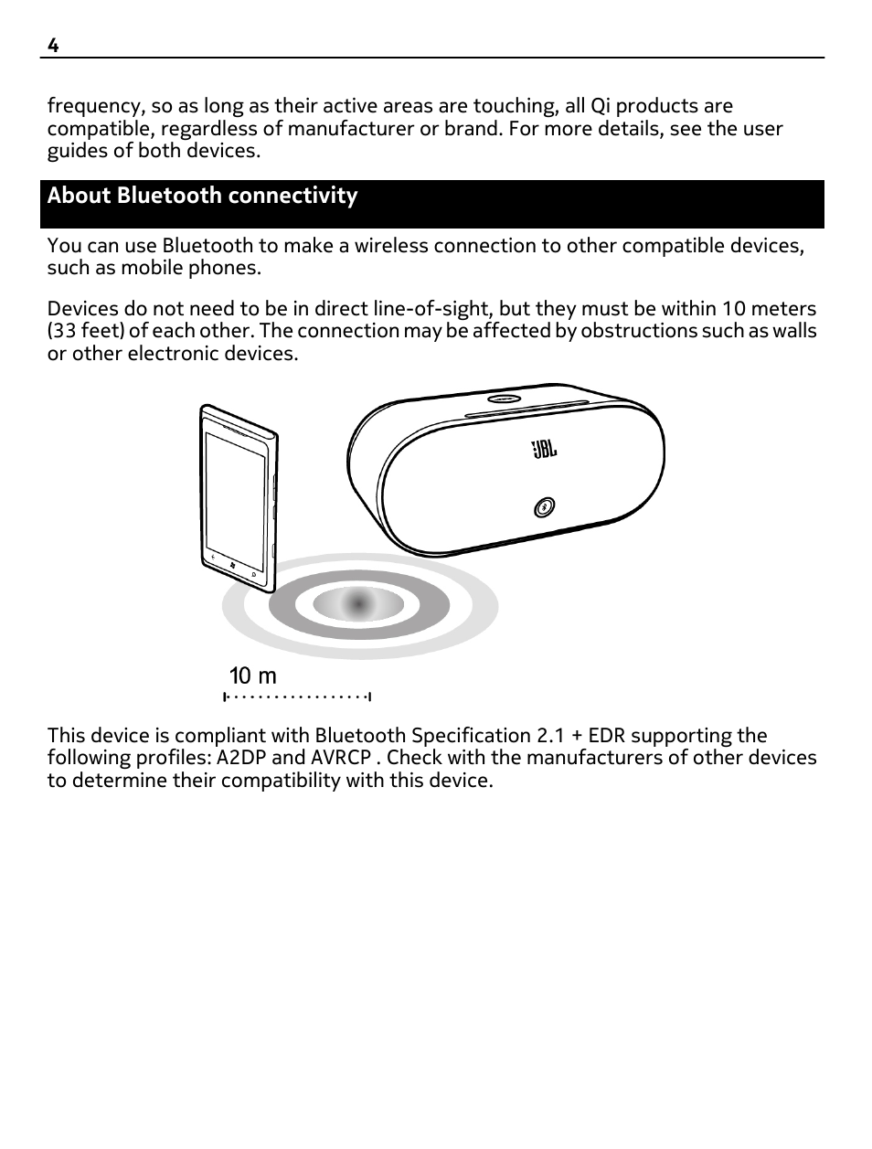About bluetooth connectivity | Nokia MD-100W User Manual | Page 4 / 13