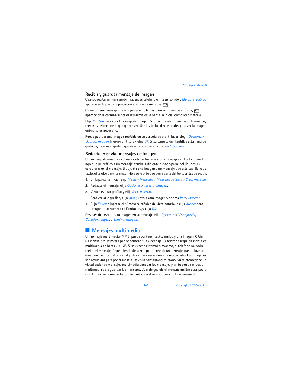 Mensajes multimedia | Nokia 6255i User Manual | Page 150 / 233