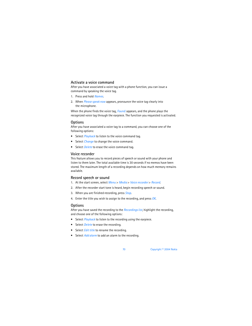 Nokia 6255i User Manual | Page 71 / 233