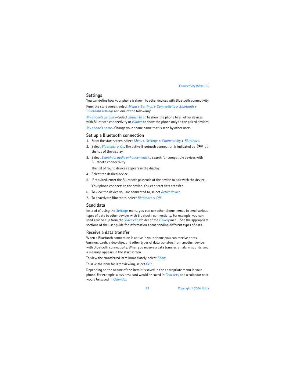 Nokia 6255i User Manual | Page 88 / 233
