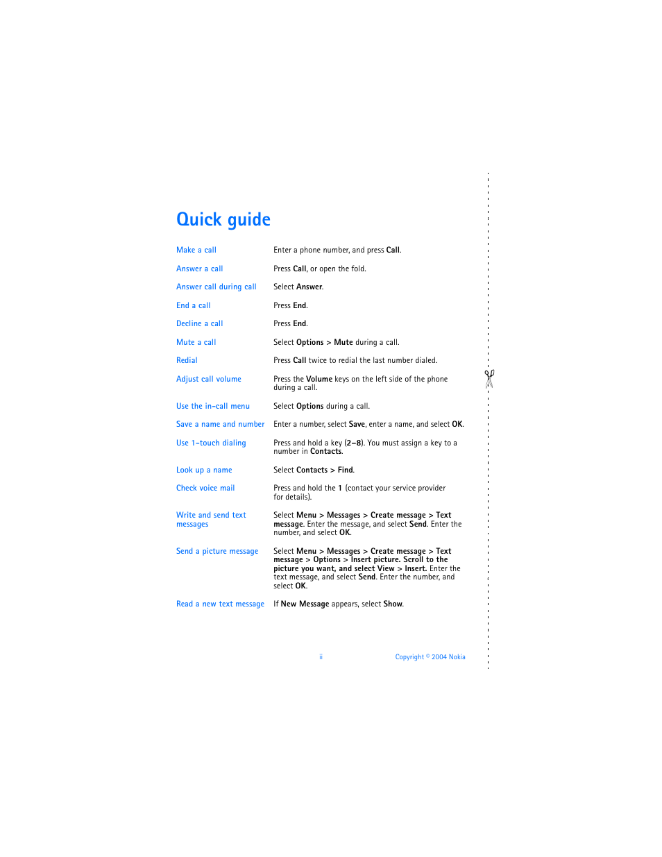 Quick guide | Nokia 7270 User Manual | Page 3 / 121