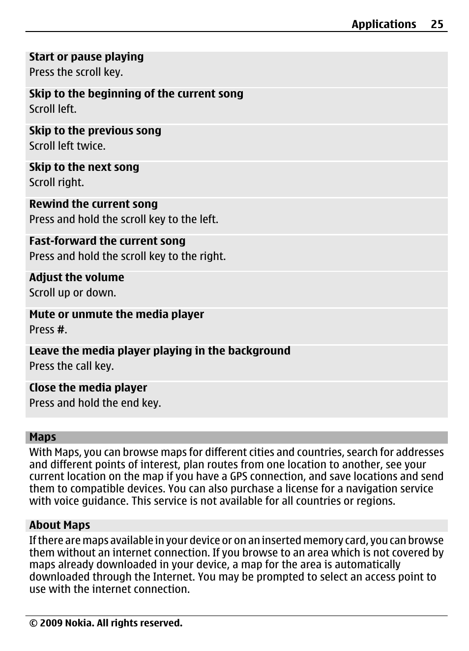 Maps, About maps | Nokia 7020 User Manual | Page 25 / 74