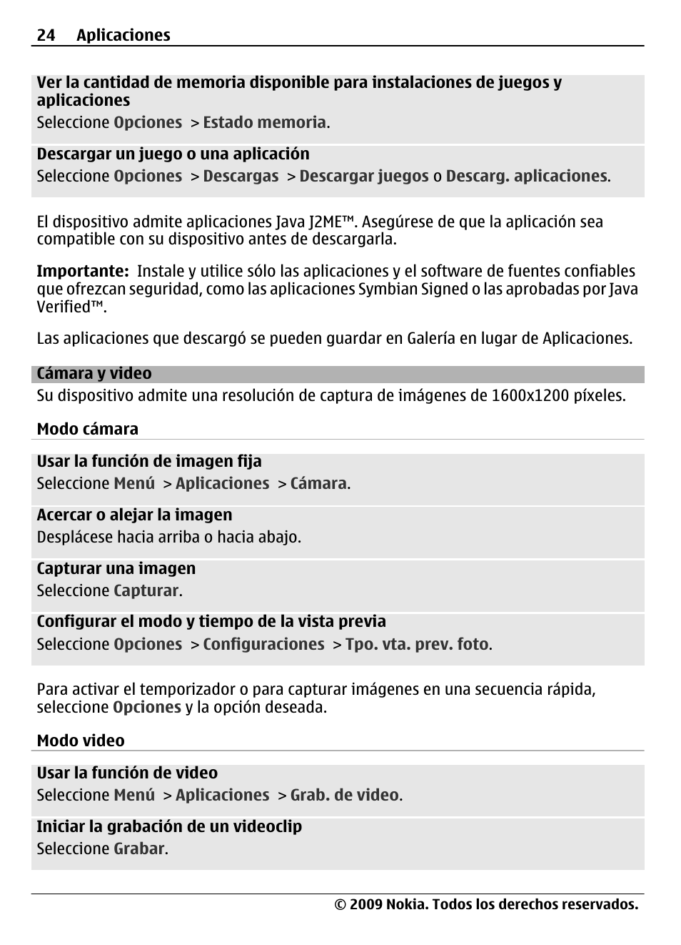 Cámara y video | Nokia 7020 User Manual | Page 60 / 74