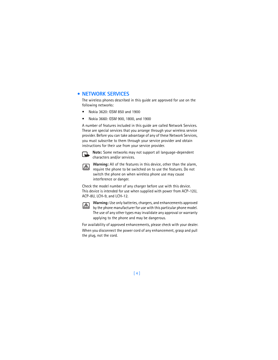 Network services | Nokia 3620 User Manual | Page 13 / 209